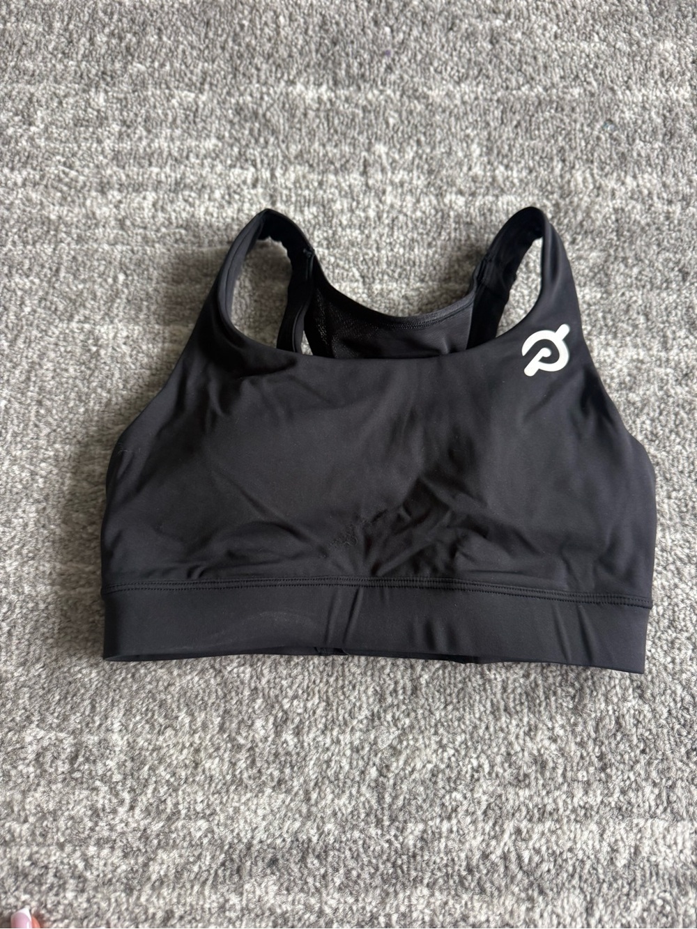 Peloton Black Racerback Support Sports Bra